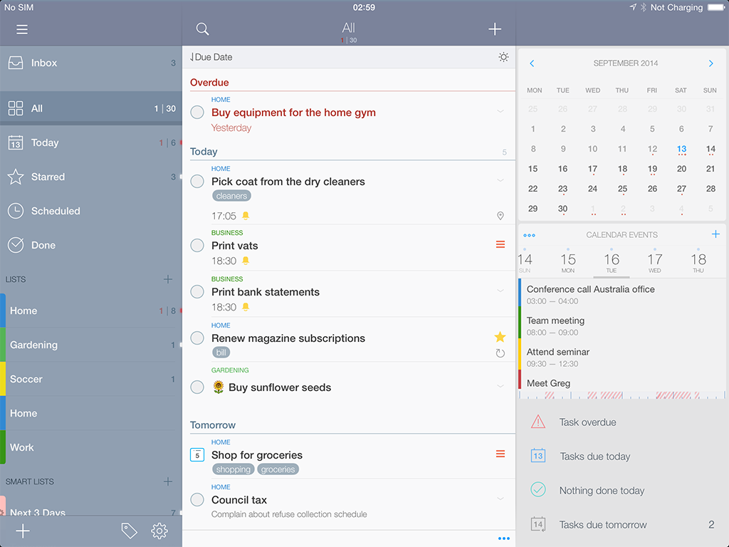 ios calendar and task app